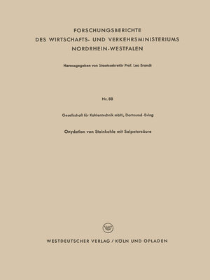 cover image of Oxydation von Steinkohle mit Salpetersäure